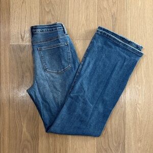 Fashion Nova Blue Tall Hem Ripped Stretch Baggy Jeans Size 11 NEW!